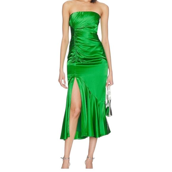 Cinq A Sept dress Valore strapless silk green size  8 - Picture 1 of 8